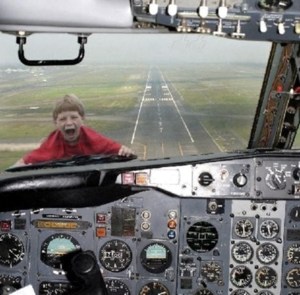 Kid on a plane